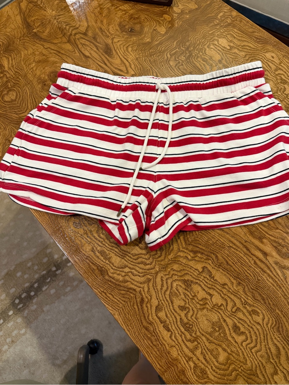Parke x Target Red and White Drawstring Shorts